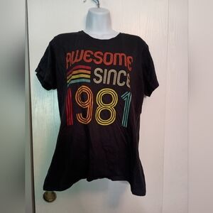 Ladies Cotton Graphic Tee, Sz XL